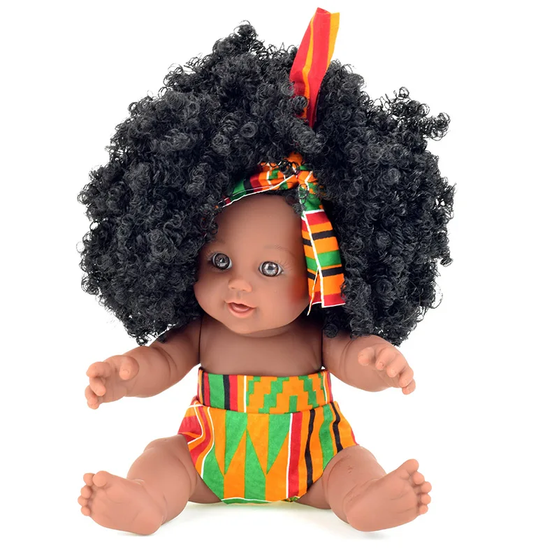 Африканская черная Детская кукла reborn girl 12 дюймов желтая boneca corpo inteiro de silicone reborn baby dolls поп реалистичные дети