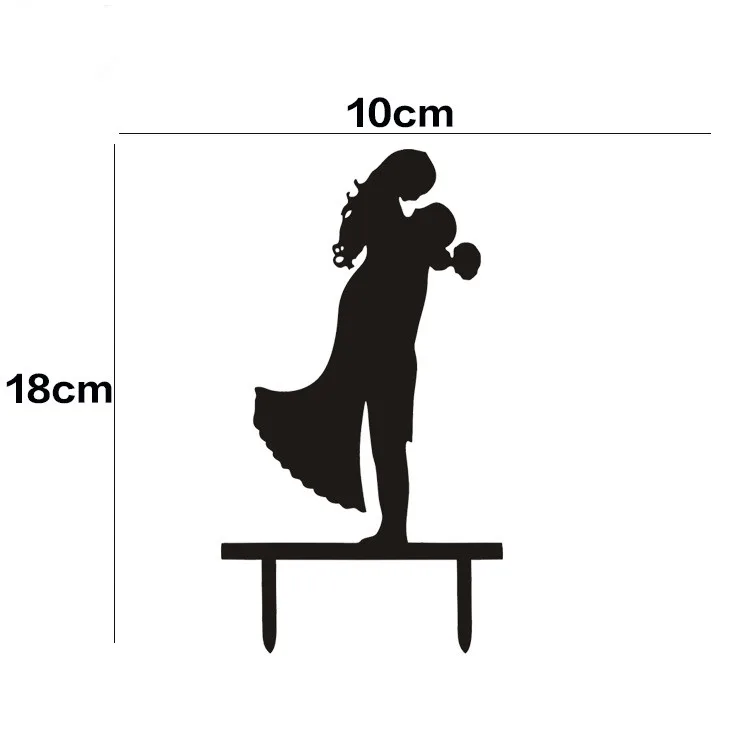 Разные стили черный акриловый свадебный торт флаг Топпер Свадебные флажки для торта для свадьбы юбилей вечерние декор для выпечки торта