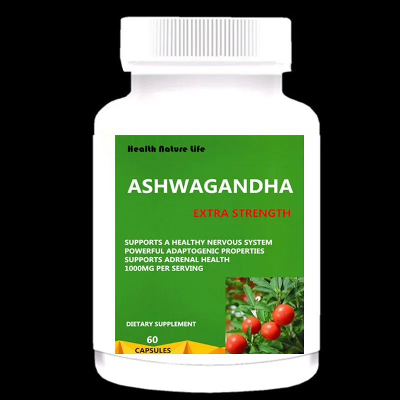Органическая Ashwagandha 1000 мг добавка для снятия стресса поддержки беспокойства и