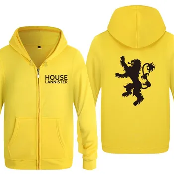 

Mens Hoodie Game of Thrones House Lannister Printed Hoodies Men Cotton Fleece Zipper Jacket Coat Skate Sweatshirt Hip Hop