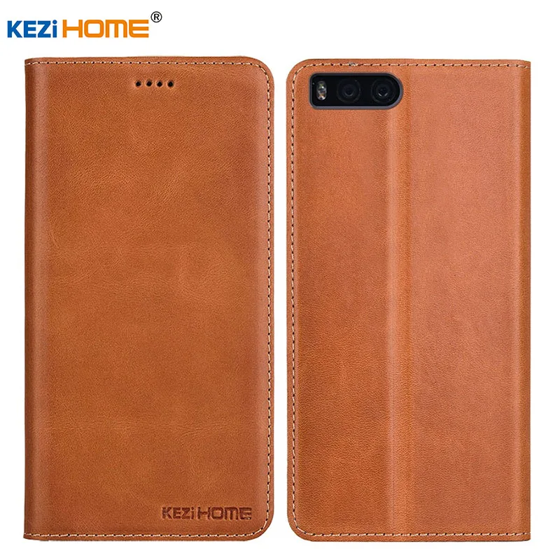 preço Caso para Xiao mi mi 6 kezihome top KEZiHOME Qualidade do Couro genuíno Flip Tampa Do Suporte de Couro para Xiao mi Mi 6 M6 5.15 casos de Telefone
