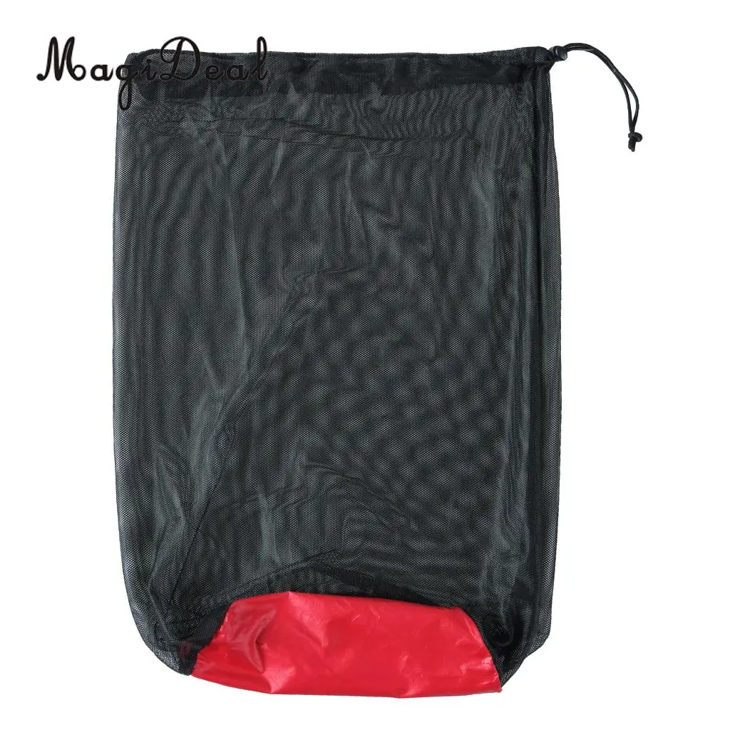 MagiDeal Ultra Light Mesh Stuff Sack Storage Bag for Tavel Camping Hiking Survival Fishing Boating Kayaking Canoeing Black