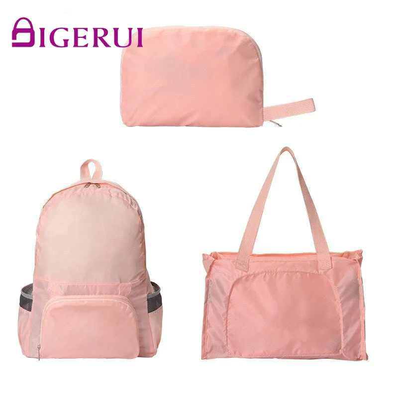

DIGERUI Women Backpacks Large Capacity Travel Folding Backpack Dual-use Multi Function Outdoor Bags Female Solid Color Bag