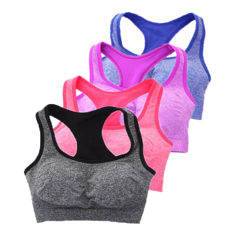 

*NEW Professional Women Seamless Racerback Padded Sports Bra Yoga Fitness Gym Stretch Workout Tank Topa Vest