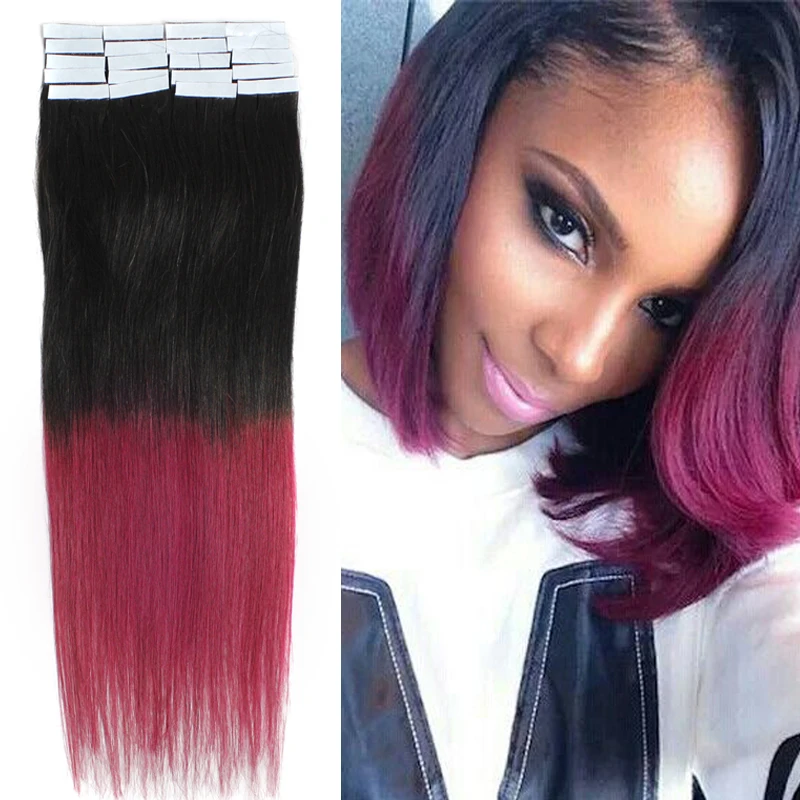 18 Ombre Hair Natural Black To Burgundy Red Natural