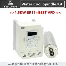 TECNR 1.5KW 220 V 380 V с водяным охлаждением шпинделя МОТОР комплект ER11 с 1.5KW лучший VFD инвертор для ЧПУ маршрутизатор