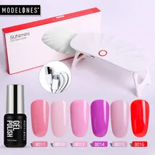 Modelones 6 Вт мини светодиодная лампа 6 цветов набор гель-лаков для ногтей Полупостоянный Гибридный Гель-лак Smart sensor сушилка наборы лаков для ногтей