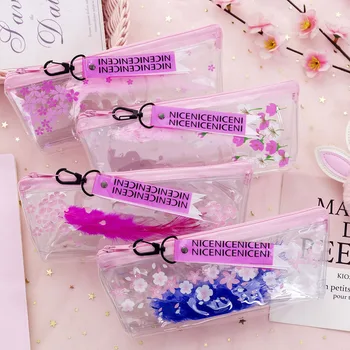 

1Pcs Kawaii Pencil Case Small fresh cherry blossom Estuches School Pencil Box Pencilcase Pencil Bag School Supplies Stationery