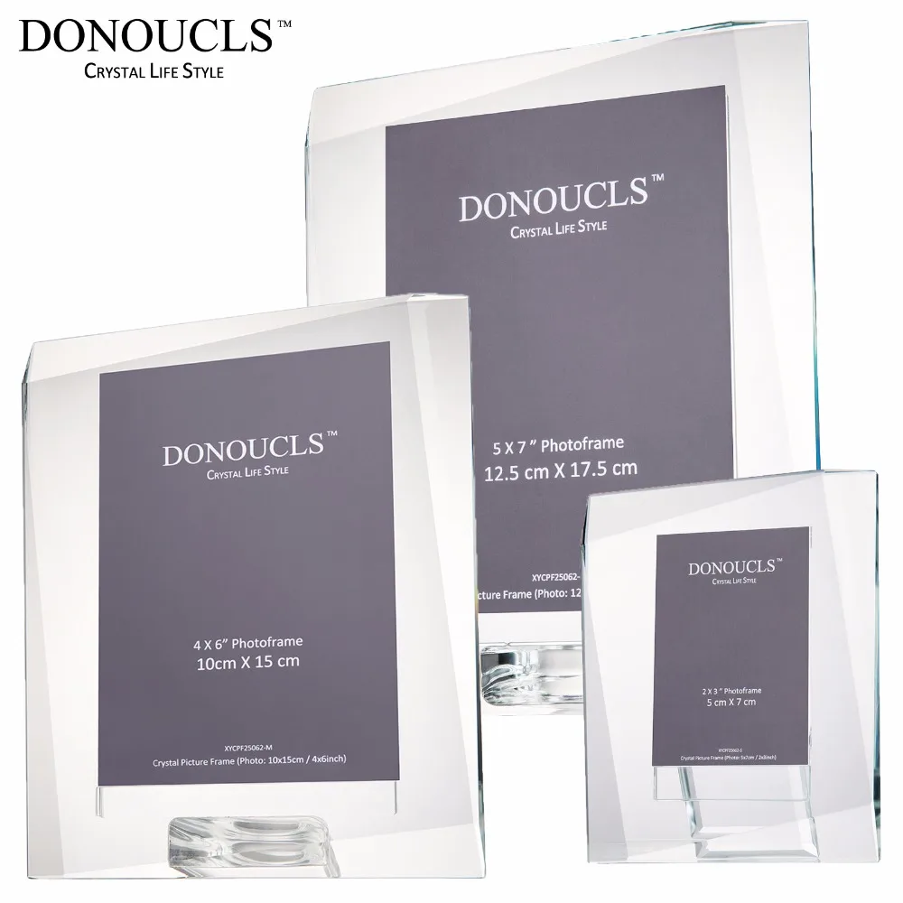 DONOUCLS Photoframe Radiance Beveled Crystal Picture Frames Optical Cut
