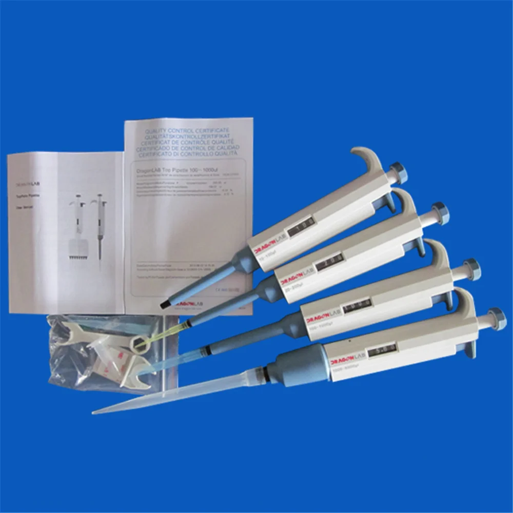 

20-200ul Dragon lab Brand Single Channel Manual Adjustable micropipette Toppette Pipette Continuous Number Lab Supplies