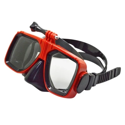 TELESIN маска для подводного плавания, трубка для плавания, очки из закаленного стекла для GoPro Hero 6 5 4 3 Xiaomi Yi 4K SJCAM eken H9 - Цвет: Красный цвет