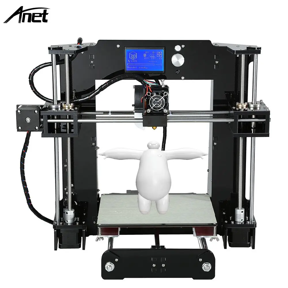 3d printer Reprap Prusa i3 DIY A6/A8 Option 3D Printer Kit with 10M/1Roll Filament 8GB Card Video LCD Screen Tools For free