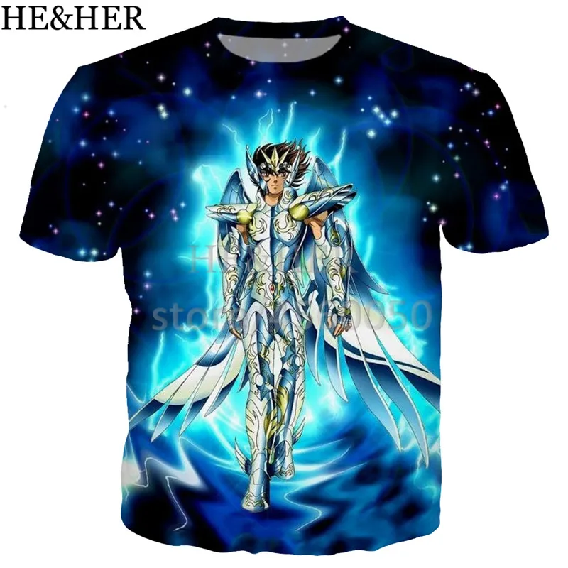 03 Новые классные Saint Seiya с бронзовой крышкой футболка для мужчин женщин 3d модные принты короткий рукав Уличная повседневное летние топы Корре - Цвет: 03