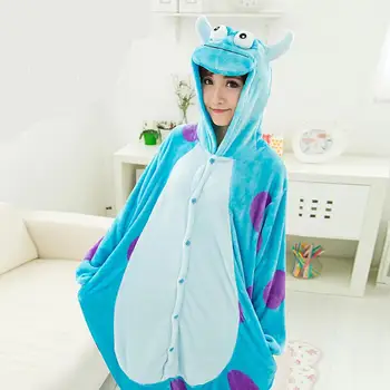 

Monsters University Sullivan Blue cattle cartoon animal lovers one piece thickening flannel sleepwear