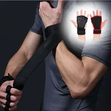1 пара перчаток с половинными пальцами для женщин и мужчин, тренировка веса, фитнес-упражнения, фитнес-перчатки, гимнастический ремень, спортивная защита для ладоней