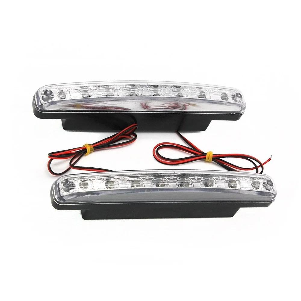 

2Pcs 8 LED Car DRL Lights Daytime Running Light Fog Lamp 12V Waterproof Durable Driving Light Auto External Light