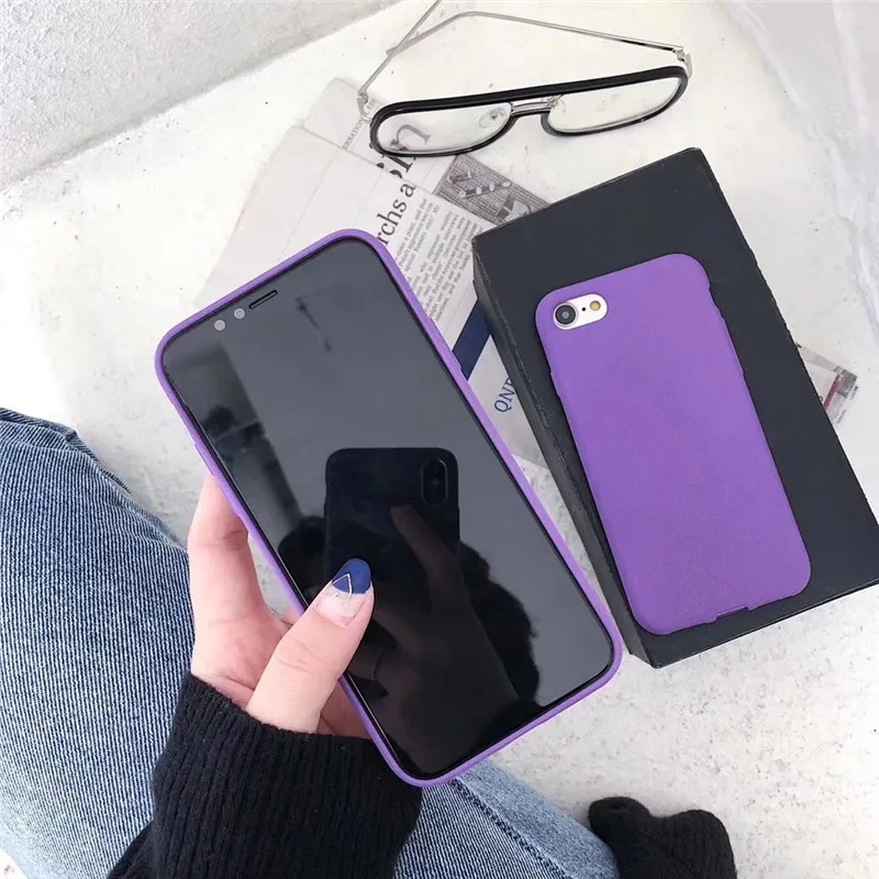 Роскошные фиолетовые волоконные силиконовые чехлы для телефонов iPhone 7 7plus 6 6s Plus 8
