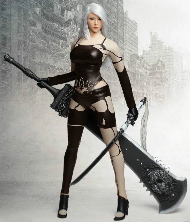 

Super Duck SET030 1/6 Sexy Cyborg Robot Cosplay Type A Clothes + Head Set for 12inch Phicen Verycool Action Figure DIY