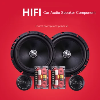 

Car Front door Speaker Component 6.5 inch 4ohm Dome Tweeter Cross Over 2 Way HIFI Car Speaker Set Compound Audio Speaker 6.5