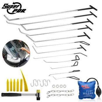 Buy High Quality PDR Crowbar Dent Removal Tools 12pc Push Rod Rubber Hammer Pump Wedge Dent Repair Tools