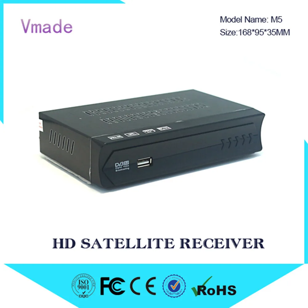 Vmade 1 Year Europe C-line Server HD DVB-S2 M5 lnb Satellite Receiver Full 1080P Spain Portugal Arabic TV box With USB Wifi Rece