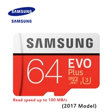New Product Original SAMSUNG EVO Memory Card Micro SD TF Card 64GB Class10 U3 4K HD Read speed up to 100 MB/s (2017 Model)