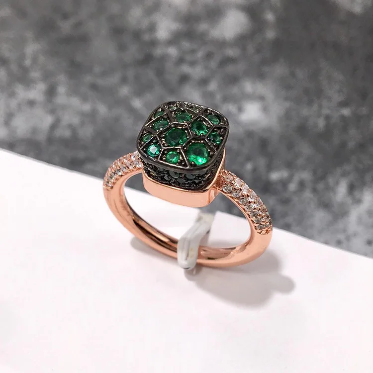 

New trendy top quality CZ stones drill the honeycomb love wedding ring for women wholesael france brand jewelry