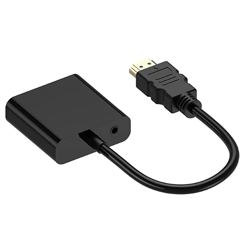 Perlinta HDMI TO VGA с аудио кабель и дополнительные USB Адаптеры питания, позолоченные высокого-Скорость 1080 P HDMI конвертер VGA адаптер - Цвет: Audio Black