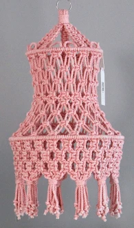 Макраме настенный светильник украшения Богемия ручной работы гобелен фон марокканский декор - Цвет: Розовый