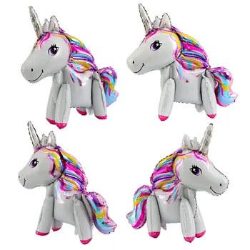 

10psc/3D Cartoon DIY Unicorn Party Balloon Birthday wedding Decorations Supplies Kids Walking Balloons wholesale