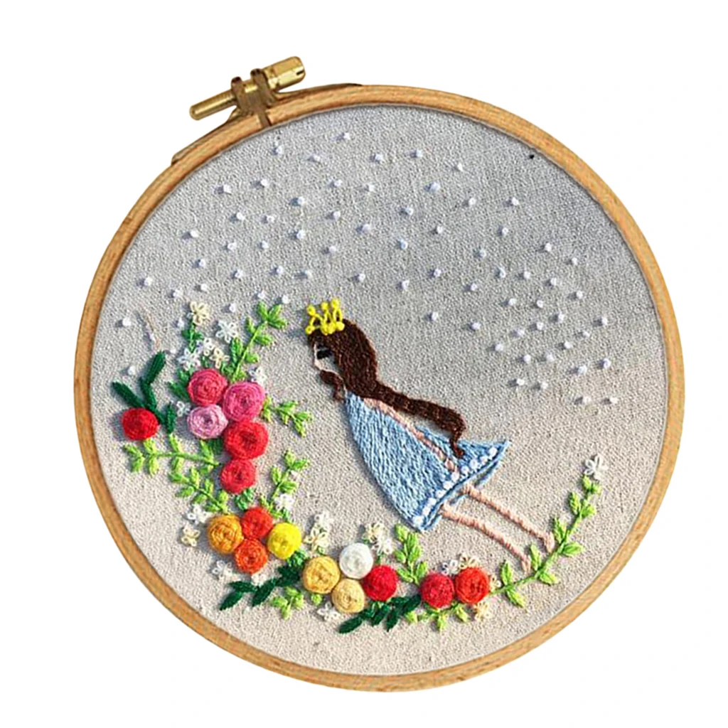 Princess Pattern DIY Handmade Embroidery Sampler Kit For Beginners Craft