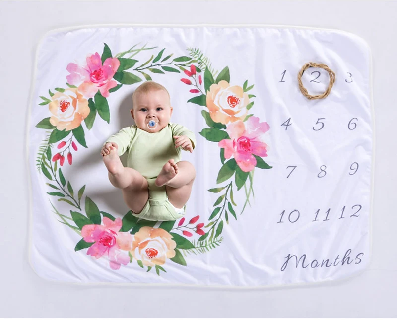 Ежемесячное Детское покрывало, реквизит для фотографии пеленание обертывание новорожденных модные купальные полотенца с цветочным
