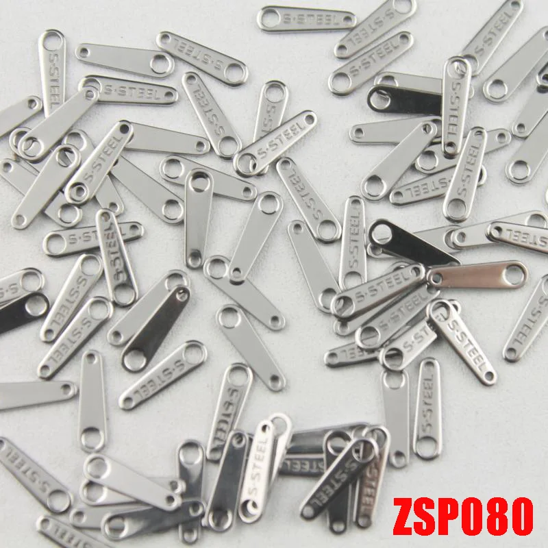Односторонняя "S. STEEL" Нержавеющая сталь вкладка бирки для ожерелья этикетки браслет кулон ювелирные изделия часть ZSP080