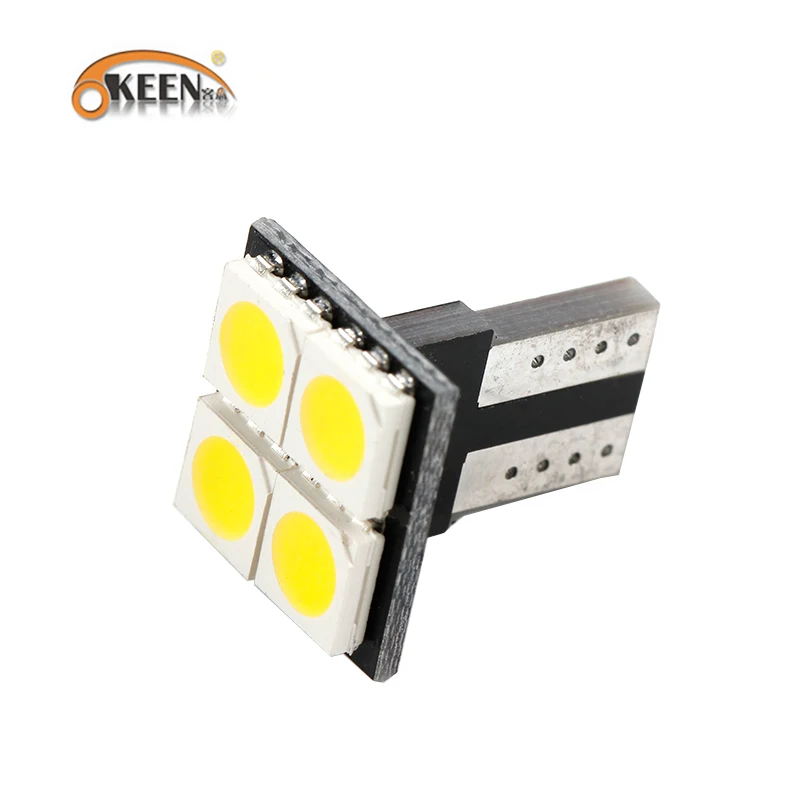 

OKEEN Car LED T10 Bulbs Canbus T10 W5W 5050 4SMD Light Bulbs Warm White Interior Reading Light Stop Reverse License Plate Light