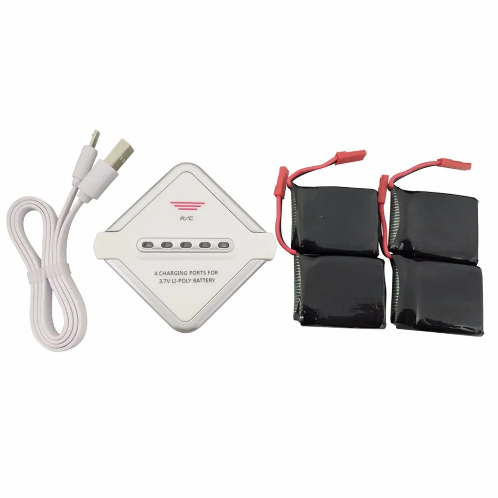 4PCS 3 7V 650mah lithium font b battery b font with 4 in 1 charger for