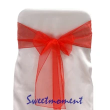 100 Роскошные Белые Свадебные органзы Председатель Sash Кристалл Пряжа Чехлы для стульев Пояса блестящие Ткань