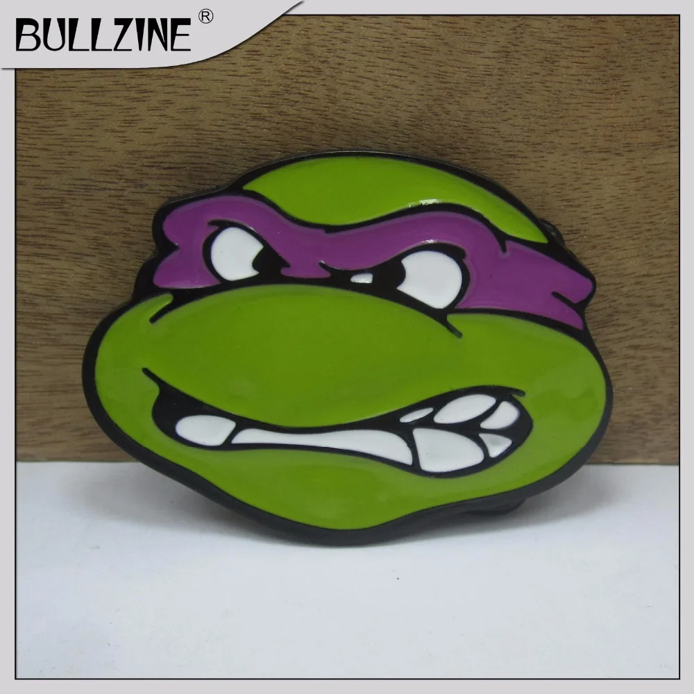 

The Bullzine teenage mutant ninja turtles belt buckle with 4 colors FP-03551 with black coating