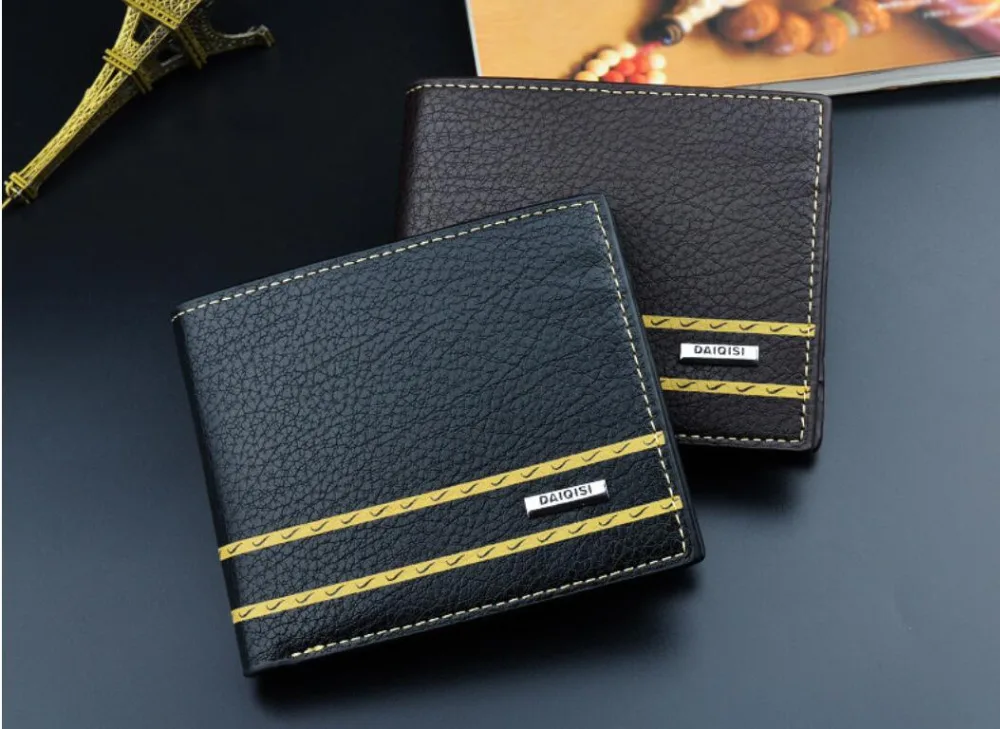 

2019 New Men Wallets Fresh Fishon Designer's Purse Men Brand striped Card purse Mens Wallet Wholesale price AV1