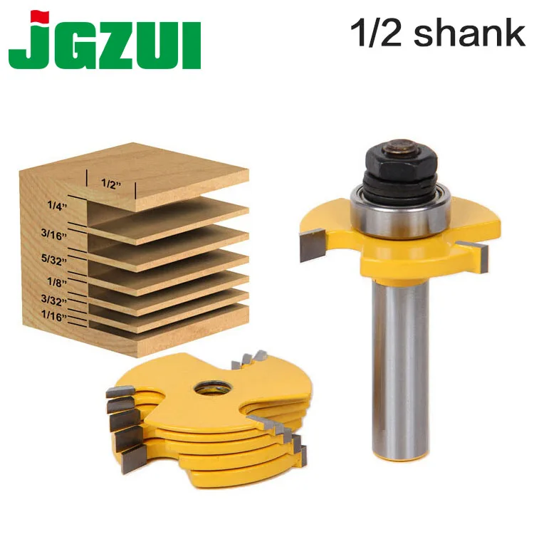 2Pc 6 Piece Slot Cutter 3 Wing Router Bit Set