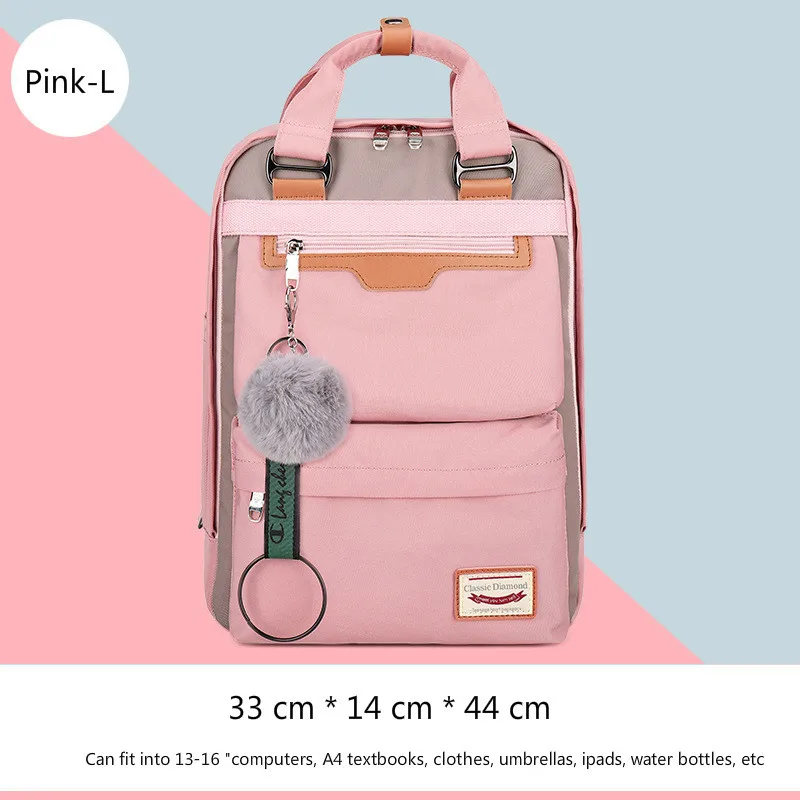 Pink-L Новинка, водонепроницаемый нейлоновый детский рюкзак, дорожные наплечные рюкзаки для девушек и студентов средней школы, детские школьные сумки, женская сумка - Цвет: Pink-L
