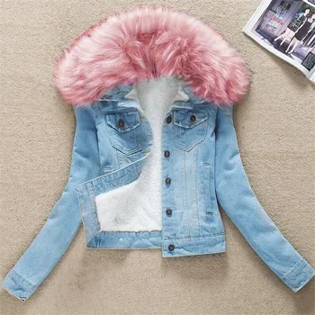 denim jacket with fur plus size