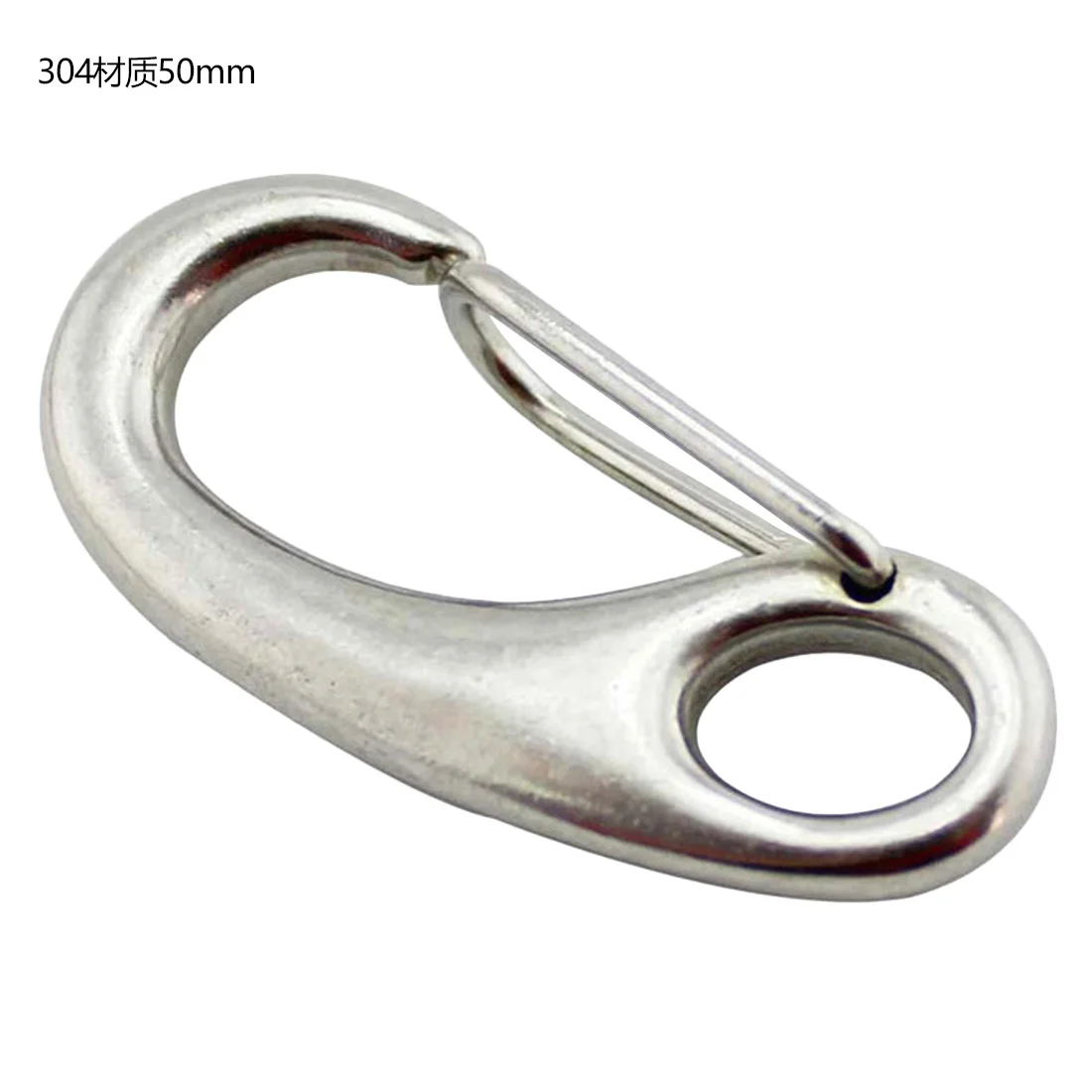 304 Stainless 50mm Лодка из нержавеющей стали в форме морского яйца Пружинные защелкивающиеся крючки, зажимы для быстрого соединения, карабин, пряжка, омаровый коготь, открытый, 2 шт - Цвет: 304 Stainless 50mm