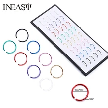 40Pcs Nose Piercing Ring Fake Septum Body Jewelry Stainless Steel Titanium Burun Septo De Nariz Hoop