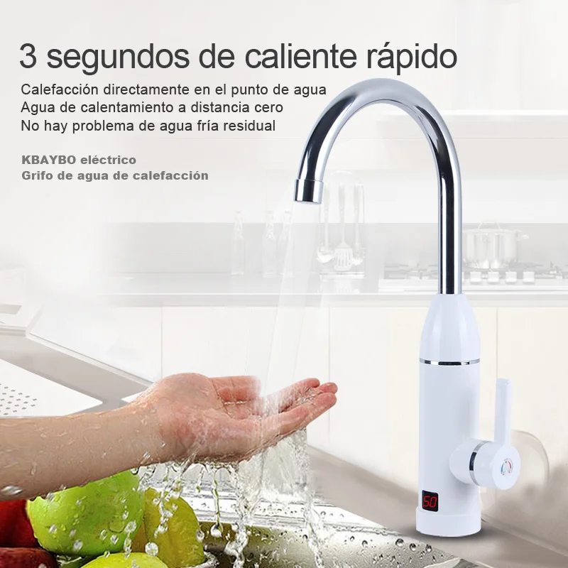 3000W New Tankless Water Heater Electric Shower Instant Electric Water Heater Heating Kitchen Bathroom Instant Hot Water Heaters