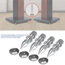 4 Pcs Speaker Spike Isolation Spikes Stand Foot HiFi Speaker Shockproof Cone Base Pads