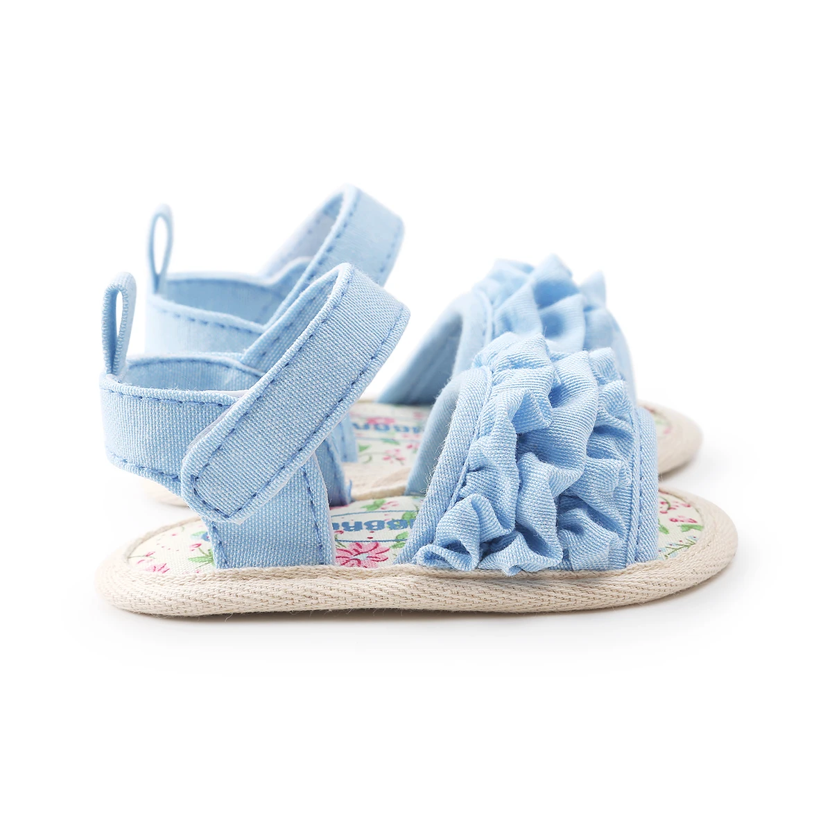 Г., новые брендовые сандалии с цветочным рисунком для новорожденных девочек летняя повседневная обувь для кроватки с оборками и цветочным рисунком, для детей от 0 до 18 месяцев