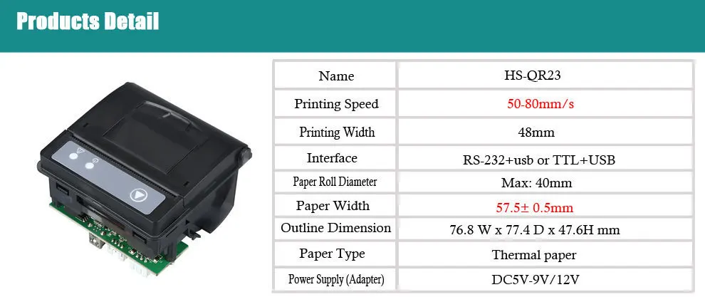 58 мм RS232 и usb 12 В dc панельный принтер встроенный в Автомобильная поддержка многоязычный