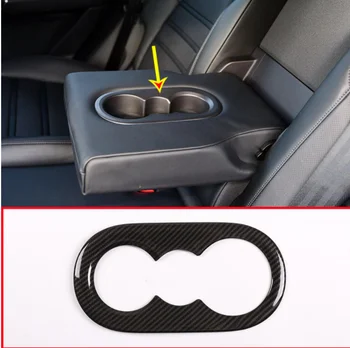 

Carbon Fiber Style ABS Car Interior Rear Row Armrest Box Cup Holder Frame Trim For Porsche Cayenne 2018 2019 Auto Accessories