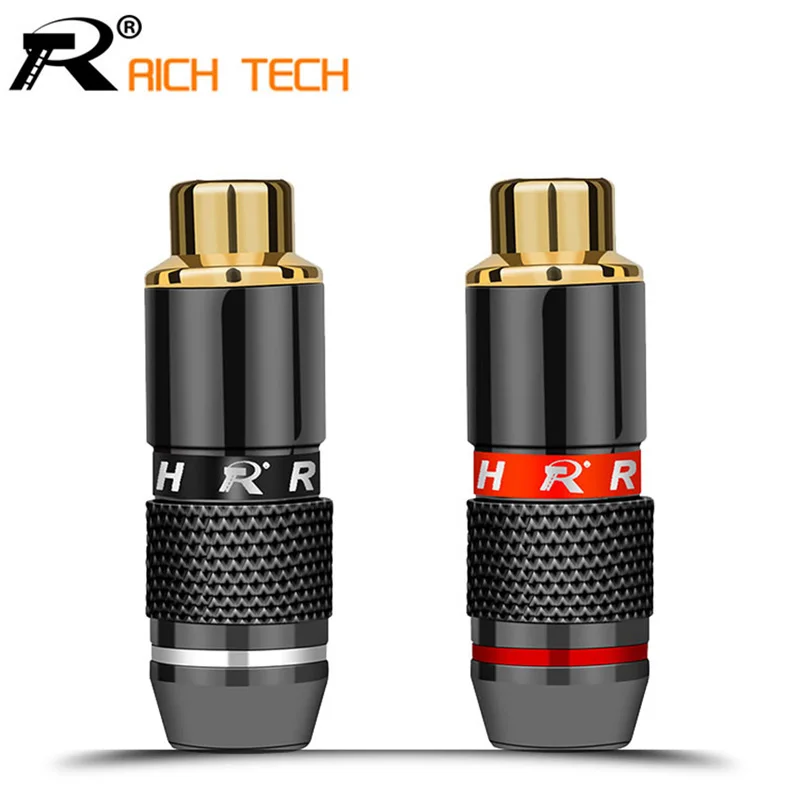 

12pcs/6pairs High Quality RCA Connector Gold plated RCA Plug Jack Socket audio adapter black&red in 1pair speaker plug