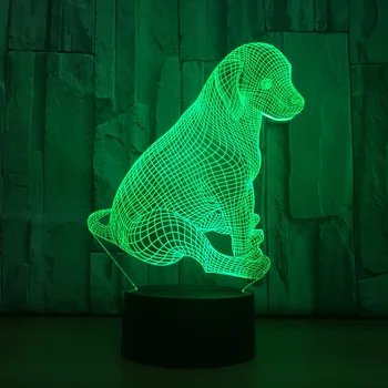

3D dog 7 color night light desk lamp energy - saving led lights holiday birthday gift 9